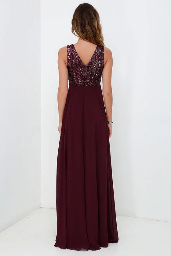 burgundy bridesmaid dresses with sequin top, a line long chiffon wedding party dress dmo80 burgundy bridesmaid dresses with sequin top, a line long chiffon wedding party dress dmo80