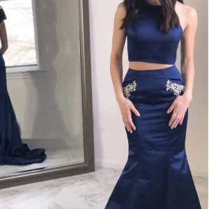import placeholder for two piece halter backless mermaid navy b 160219450