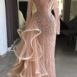 import placeholder for chic pink sheath long sleeve beading ruf 160218622
