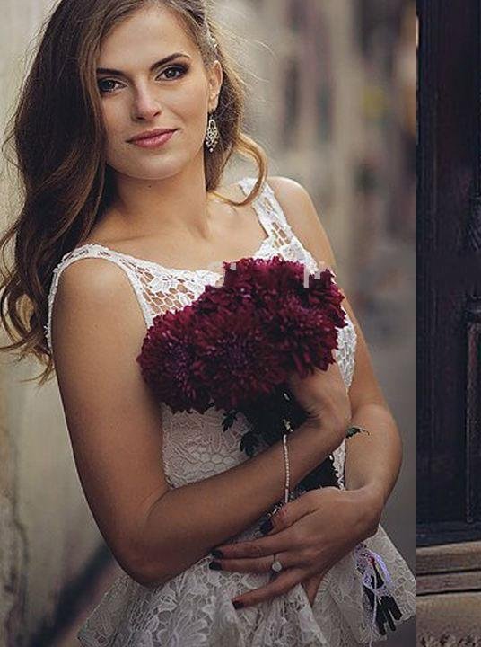 romantic sheath backless lace wedding dress,cheap bridal gown dmh85 romantic sheath backless lace wedding dress,cheap bridal gown dmh85