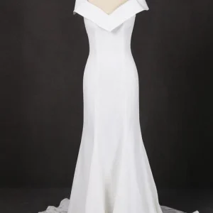 import placeholder for mermaid v neck off white simple wedding 160220250