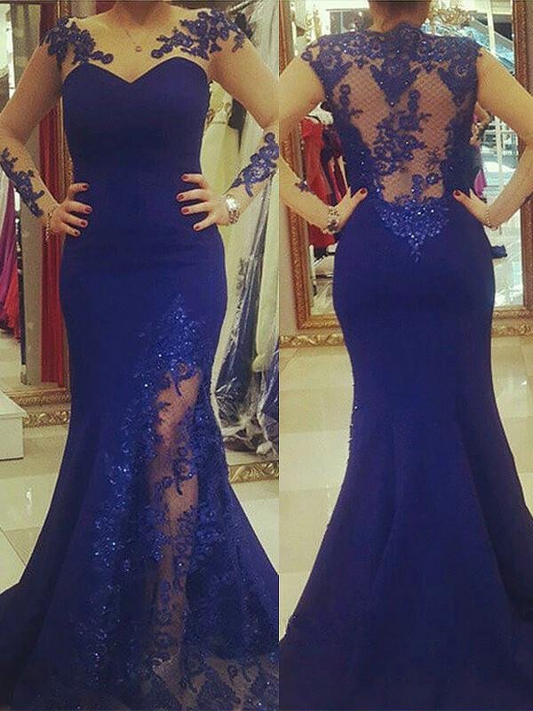 new arrival scoop applique long sleeves royal blue mermaid plus size dresses dmf47 new arrival scoop applique long sleeves royal blue mermaid plus size dresses dmf47