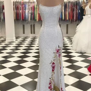 import placeholder for sparkly mermaid off white long prom dres 160219584