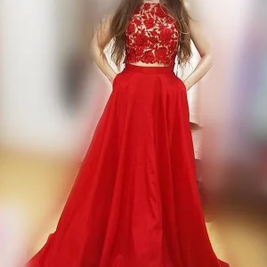 import placeholder for red two pieces lace satin a line cap sle 160220344