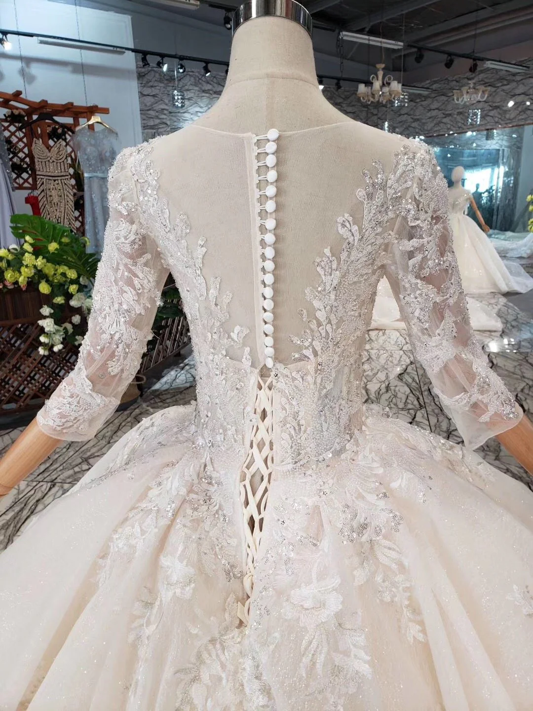 elegant scoop ball gown wedding dresses, 3/4 sleeves wedding gown dmj97 elegant scoop ball gown wedding dresses, 3/4 sleeves wedding gown dmj97