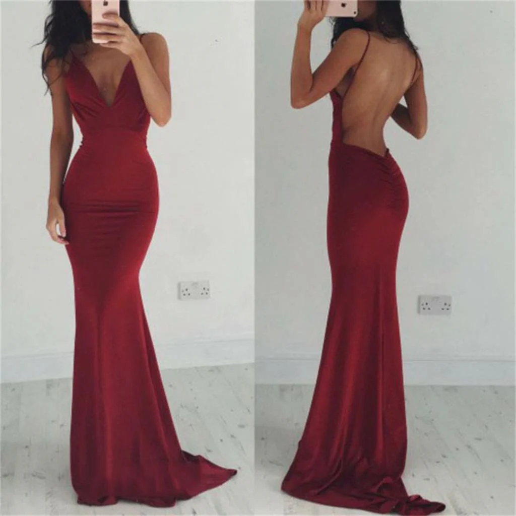 sexy burgundy mermaid long spaghetti straps prom dresses dmd81 sexy burgundy mermaid long spaghetti straps prom dresses dmd81
