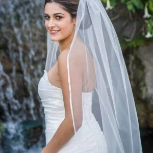 Accessories import placeholder for 1t layer fingertip length tulle wedding 160220968