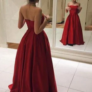 import placeholder for simple sweetheart strapless red satin lo 160220457