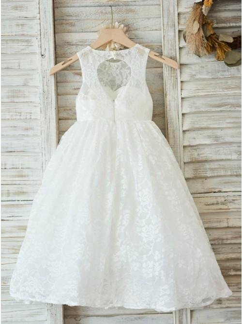 a line jewel open back white lace flower girl dress dmp28 a line jewel open back white lace flower girl dress dmp28