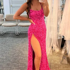 import placeholder for hot pink sequin prom dresses with slit m 160219626