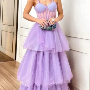 Evening Dresses import placeholder for purple a line tired long prom dresses la 160218679