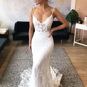 import placeholder for mermaid spaghetti straps lace wedding dr 160220037