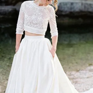 import placeholder for ivory lace top two pieces wedding dresse 160220193