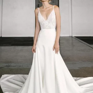 Wedding Dresses import placeholder for elegant a line v neck spaghetti straps w 160220119