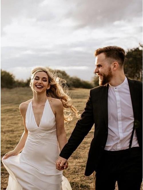 sheath v neck sweep train ivory simple wedding dress bridal gown dml11 sheath v neck sweep train ivory simple wedding dress bridal gown dml11