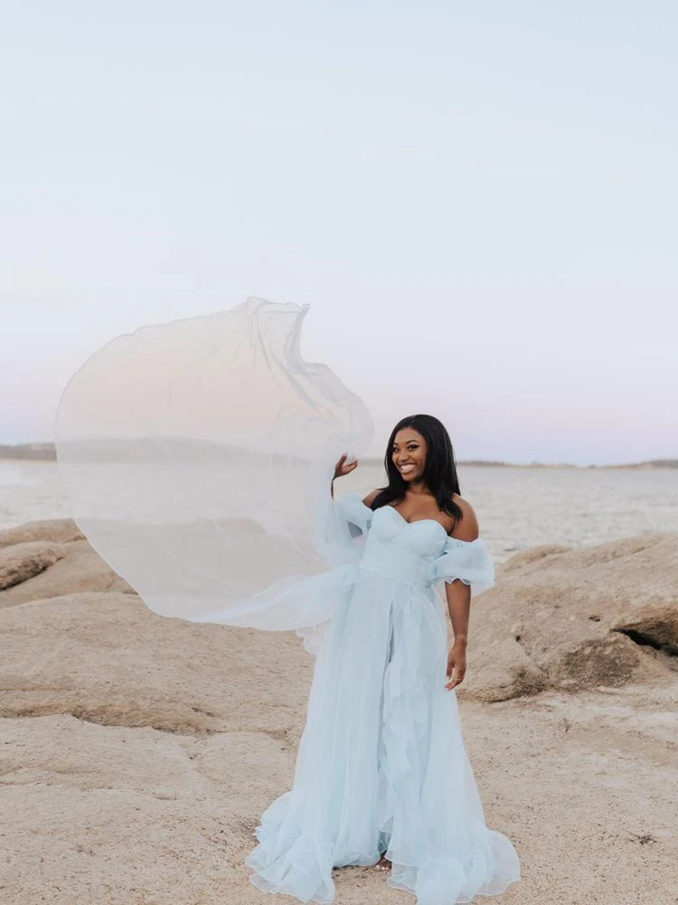puff sleeves light sky blue long prom dress formal evening dress dmp304 puff sleeves light sky blue long prom dress formal evening dress dmp304