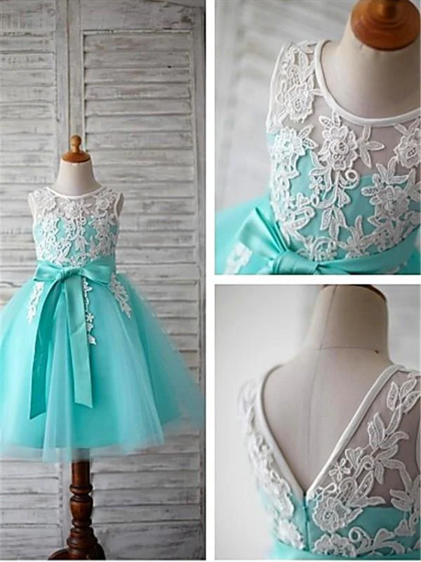 blue ball gown scoop sleeveless bowknot floor length tulle appliques flower girl dresses dm722 blue ball gown scoop sleeveless bowknot floor length tulle appliques flower girl dresses dm722