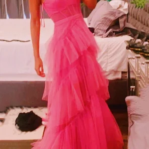 Evening Dresses import placeholder for princess hot pink a line tulle long prom 160219425