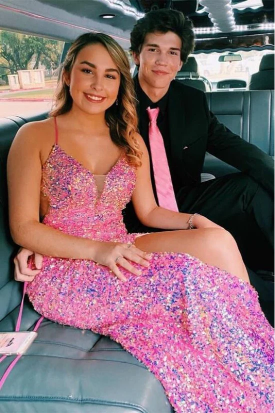 elegant pink slleveless sequin prom dresses mermaid formal evening gowns dmp184 elegant pink slleveless sequin prom dresses mermaid formal evening gowns dmp184
