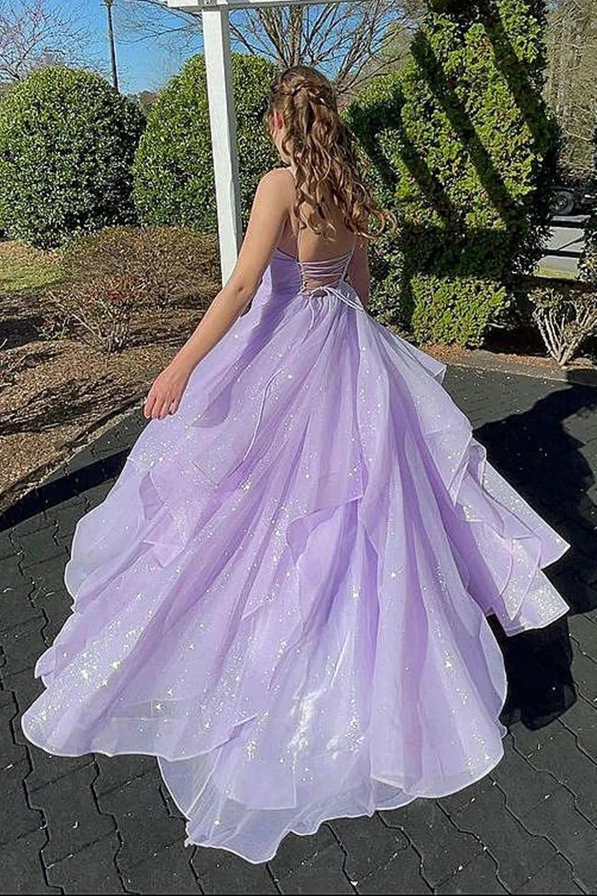 shiny v neck lilac backless long prom dresses, formal evening dresses dm1918 shiny v neck lilac backless long prom dresses, formal evening dresses dm1918