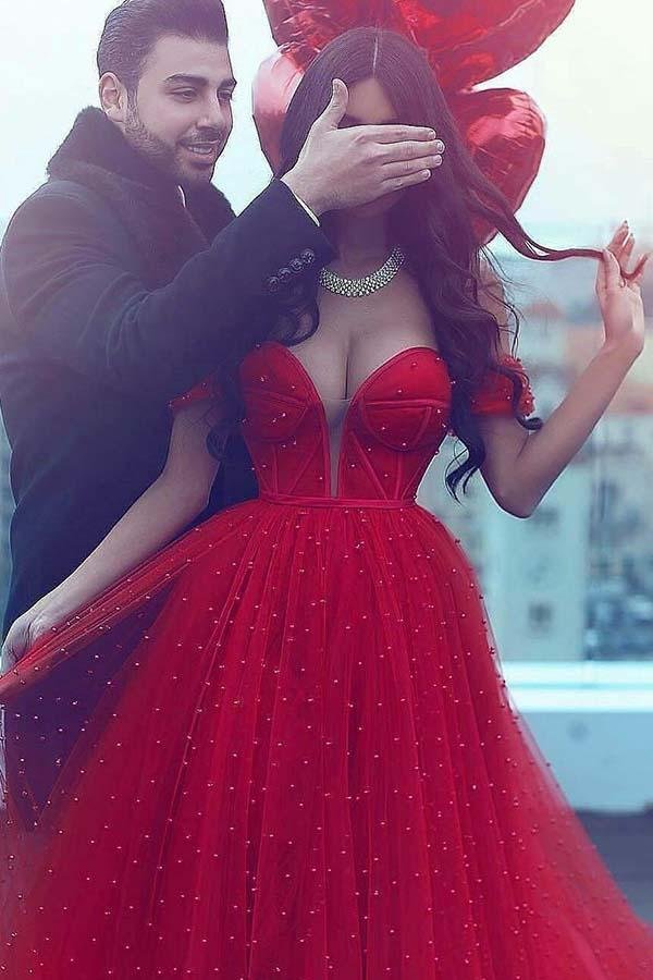charming a line off the shoulder court train red tulle prom dress dm915 charming a line off the shoulder court train red tulle prom dress dm915