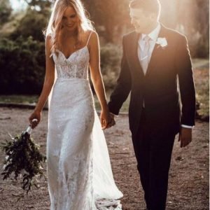 Wedding Dresses import placeholder for spaghetti straps off white lace beach we 160219982