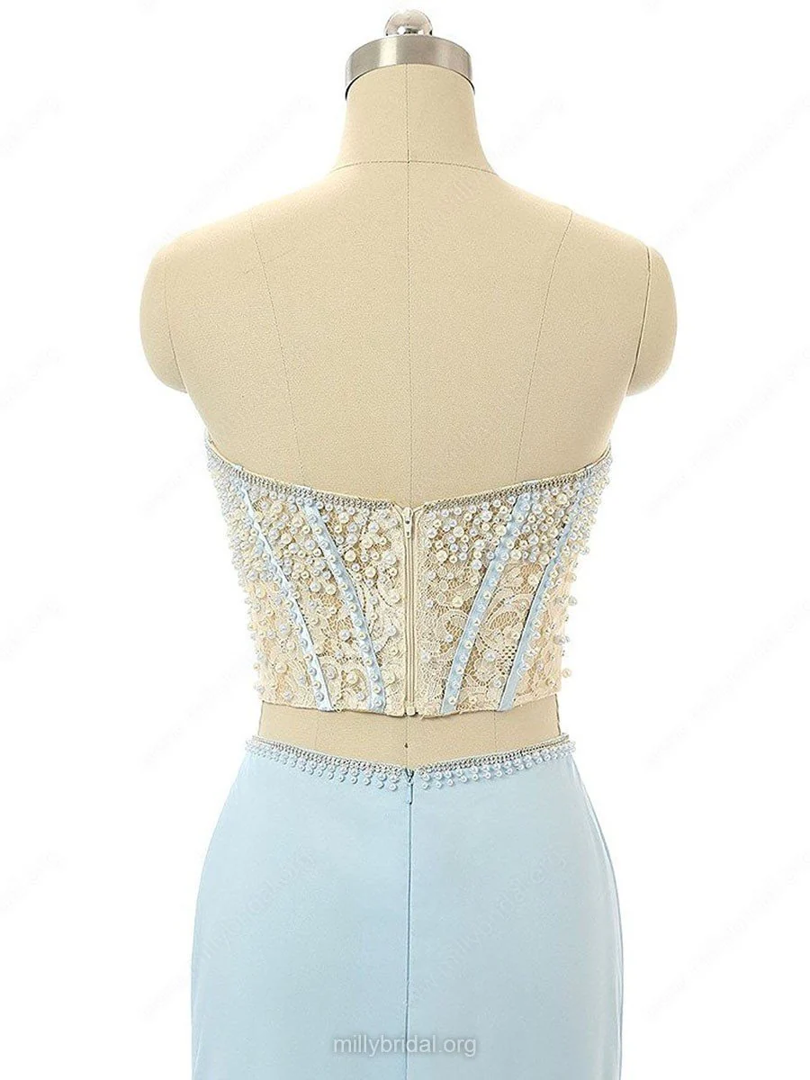 elegant mermaid sweetheart chiffon sweep train split front light sky blue prom dresses dm621 elegant mermaid sweetheart chiffon sweep train split front light sky blue prom dresses dm621
