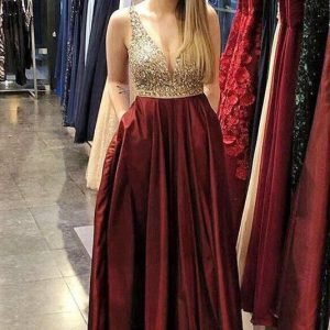 import placeholder for burgundy a line beadmd prom dresses v ne 160219885