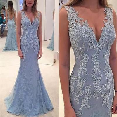 elegant lace blue long mermaid prom dress, charming evening party gown dm138 elegant lace blue long mermaid prom dress, charming evening party gown dm138
