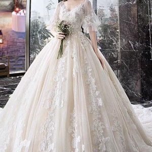 Wedding Dresses import placeholder for charming half sleeves ball gown wedding 160219933