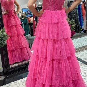 import placeholder for off the shoulder hot pink high low prom 160219367