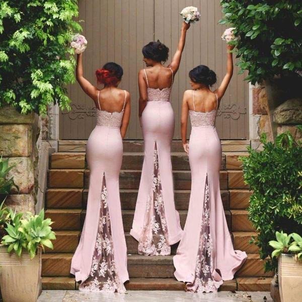 new arrival pink stunning spaghetti straps lace high quality mermaid long bridesmaid dresses dm345 new arrival pink stunning spaghetti straps lace high quality mermaid long bridesmaid dresses dm345