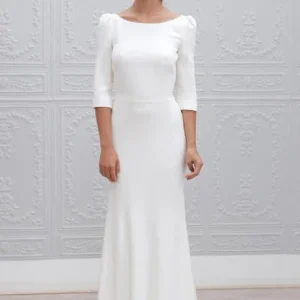 import placeholder for simple sheath bateau backless 3 4 sleeve 160220412