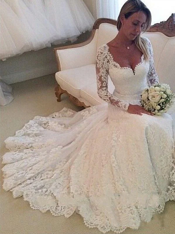 gorgeous ivory lace long sleeves bridal dresses wedding dresses dmp82 gorgeous ivory lace long sleeves bridal dresses wedding dresses dmp82