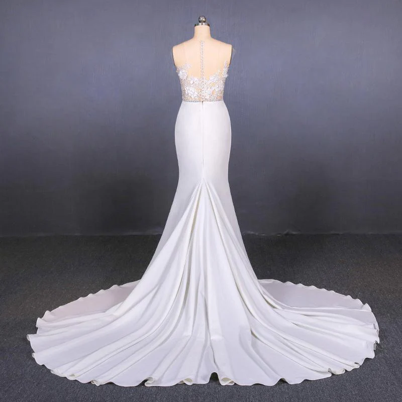 mermaid appliques long stunning wedding dress, long bridal dresses dmq19 mermaid appliques long stunning wedding dress, long bridal dresses dmq19