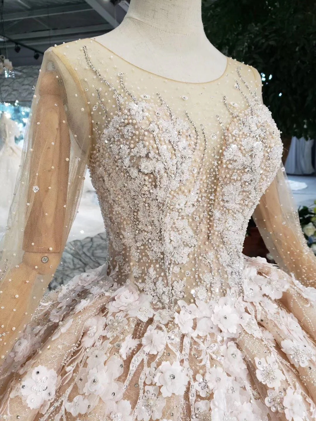 princess long sleeves ball gown wedding dresses, floral appliques wedding gown dmj95 princess long sleeves ball gown wedding dresses, floral appliques wedding gown dmj95