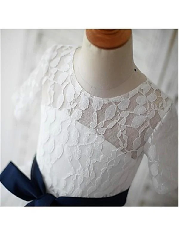 a line scoop 1/2 sleeves navy sash floor length tulle flower girl dresses dm726 a line scoop 1/2 sleeves navy sash floor length tulle flower girl dresses dm726