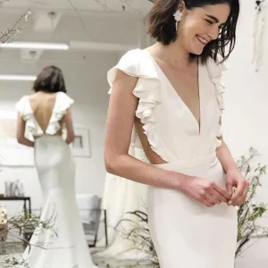 import placeholder for mermaid v neck cap sleeves backless wedd 160220061