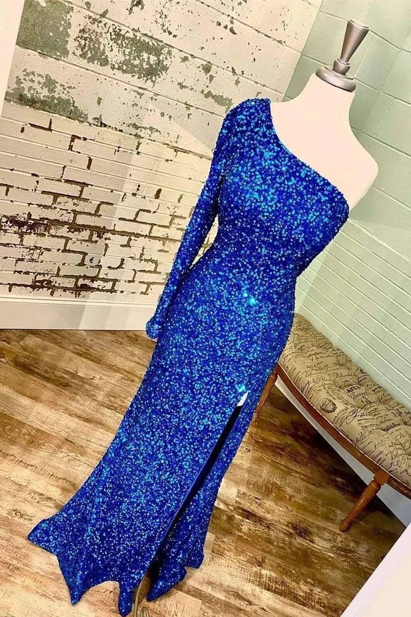 one shoulder long sleeve tiffany blue sequins long formal prom dresses dmp210 one shoulder long sleeve tiffany blue sequins long formal prom dresses dmp210