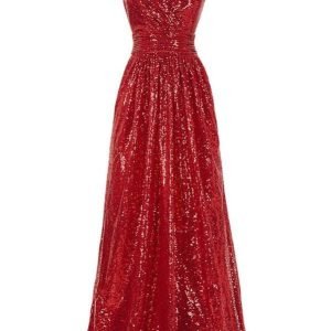 import placeholder for red sparkly v neck long a line backless 160220349