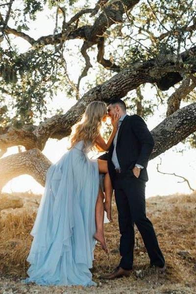 sexy split sky blue beach simple wedding dresses chiffon long prom dress dmi21 sexy split sky blue beach simple wedding dresses chiffon long prom dress dmi21