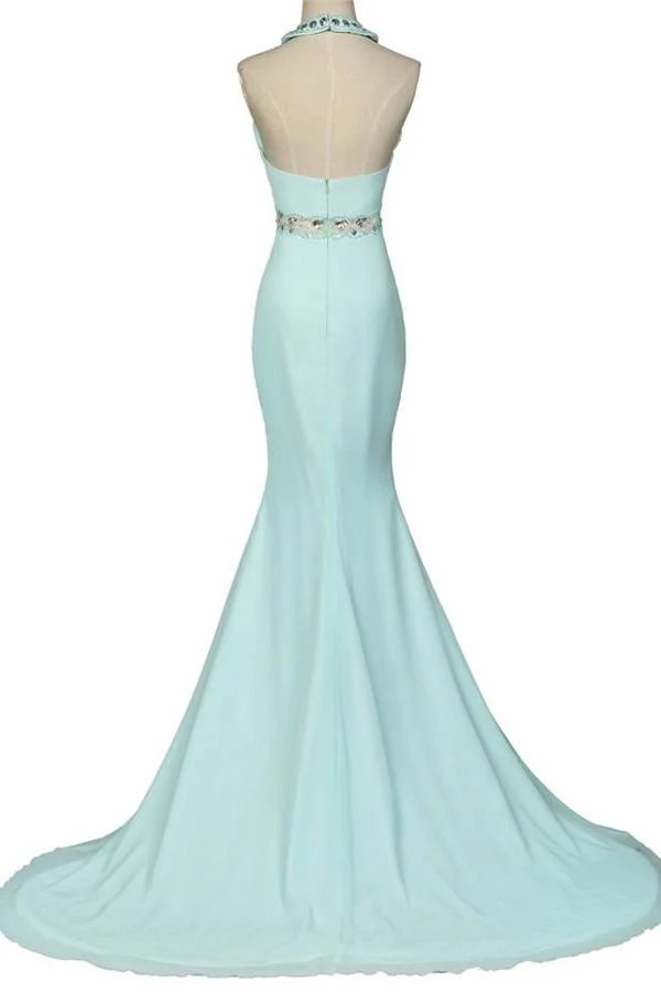 mint halter open back long mermaid charming elegant chiffon prom dresses k750 mint halter open back long mermaid charming elegant chiffon prom dresses k750