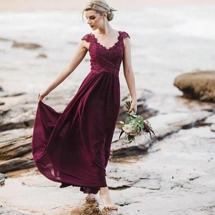 mismatched a line long burgundy cheap chiffon bridesmaid dress with lace dmg63 mismatched a line long burgundy cheap chiffon bridesmaid dress with lace dmg63