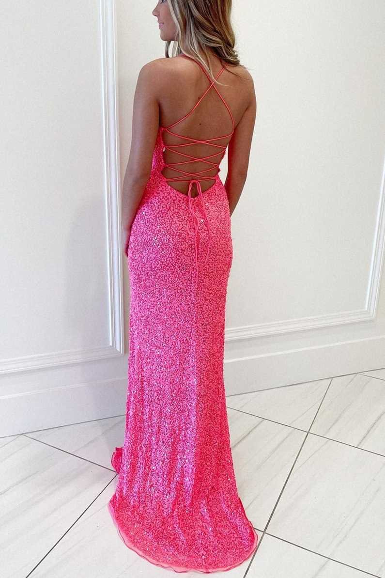 hot pink sequins mermaid long prom dresses evening party dresses dmp125 hot pink sequins mermaid long prom dresses evening party dresses dmp125