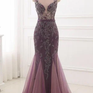 Prom Dresses import placeholder for beading scoop mermaid sweep train tulle 160218530