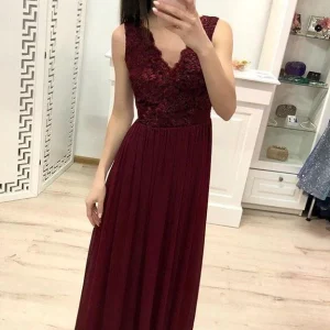 import placeholder for burgundy chiffon lace appliques prom dre 160219896