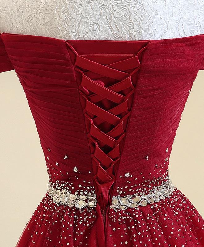 burgundy a line off the shoulder beads long prom dress dmi52 burgundy a line off the shoulder beads long prom dress dmi52