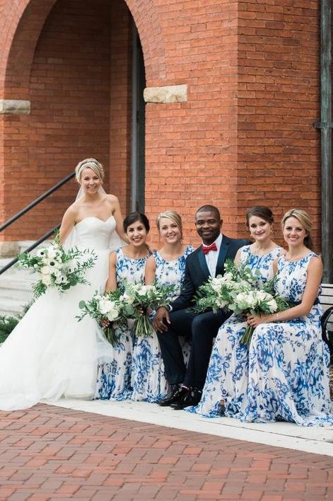scoop ink blue print bridesmaid dress with belt dmm93 scoop ink blue print bridesmaid dress with belt dmm93