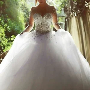 Wedding Dresses import placeholder for stunning long sleeves tulle ball gown be 160219862
