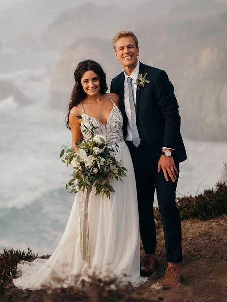 spaghetti strap beaded ivory chiffon v neck long cheap wedding dresses dmh70 spaghetti strap beaded ivory chiffon v neck long cheap wedding dresses dmh70